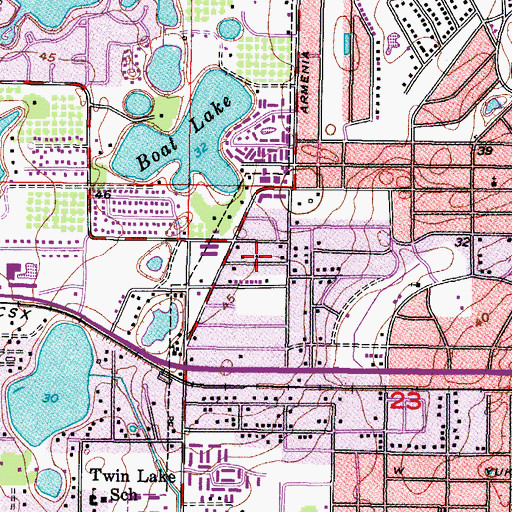 Topographic Map of Armenia Heights, FL