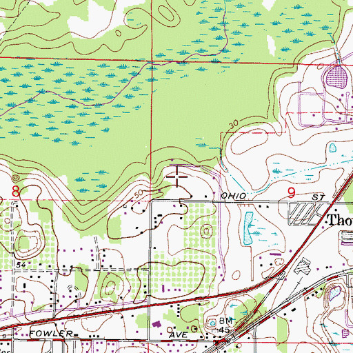 Topographic Map of Arrowhead Estates, FL