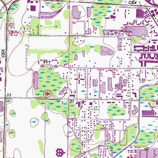 Topographic Map of Arthur Estates, FL