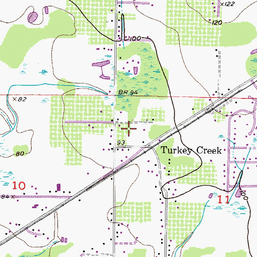Topographic Map of Ashbrook, FL