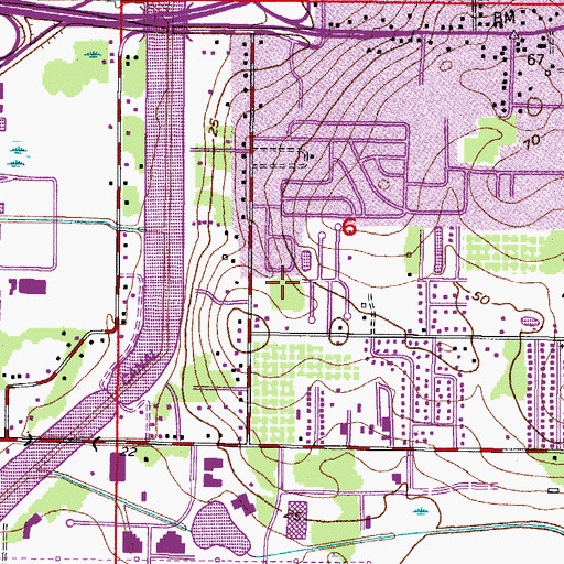 Topographic Map of Ashley Oaks Mobile Home Park, FL