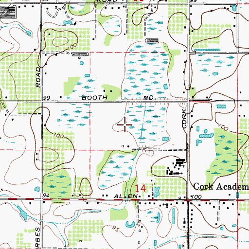 Topographic Map of Ashlin Estates, FL