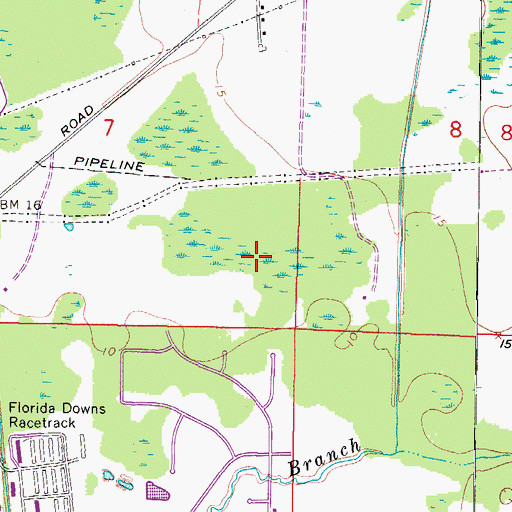 Topographic Map of Aston Villas, FL