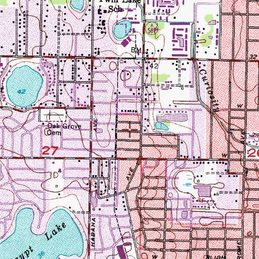 Topographic Map of Auburn Highlands, FL