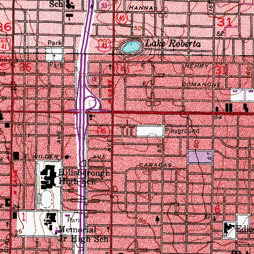 Topographic Map of Aurora, FL
