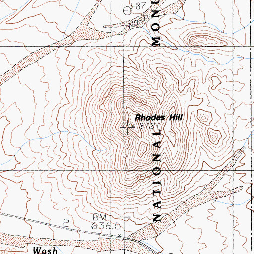 Topographic Map of Rhodes Hill, CA