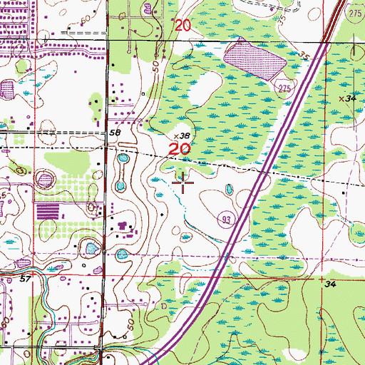 Topographic Map of Avendale, FL