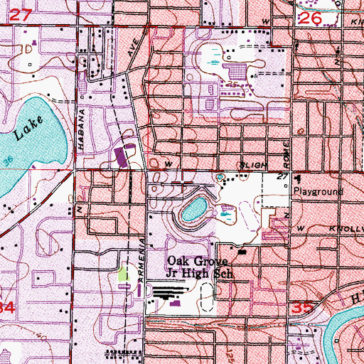 Topographic Map of Ayalas Grove, FL