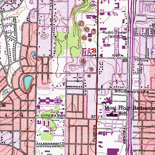 Topographic Map of Azalea Gardens Estates, FL