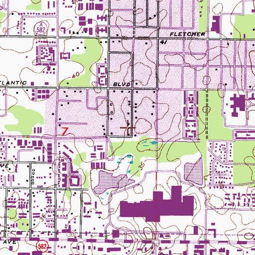Topographic Map of Azure Estates, FL