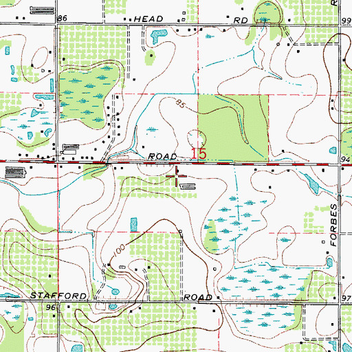 Topographic Map of B And J Estates, FL