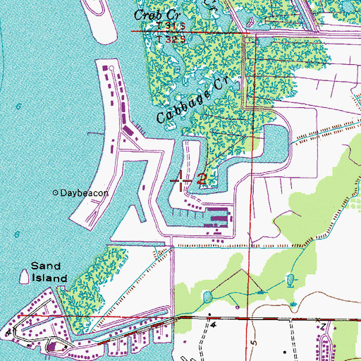 Topographic Map of Bahia Beach, FL