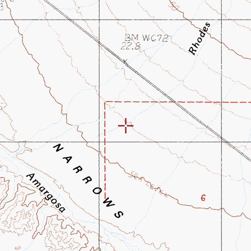Topographic Map of Rhodes Wash, CA