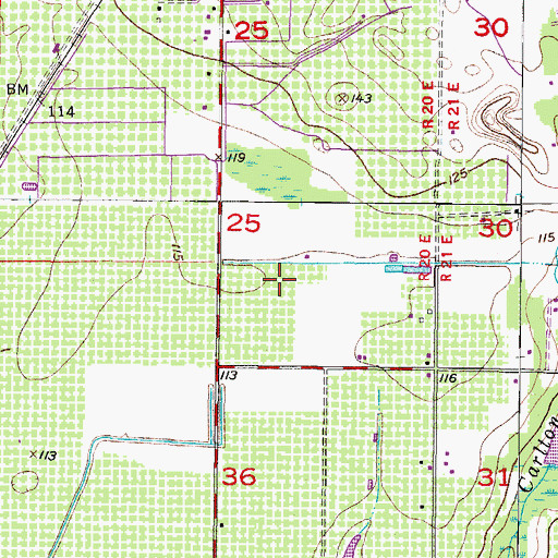 Topographic Map of Balm Gardens, FL
