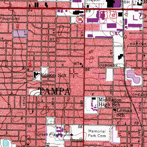 Topographic Map of Balo, FL