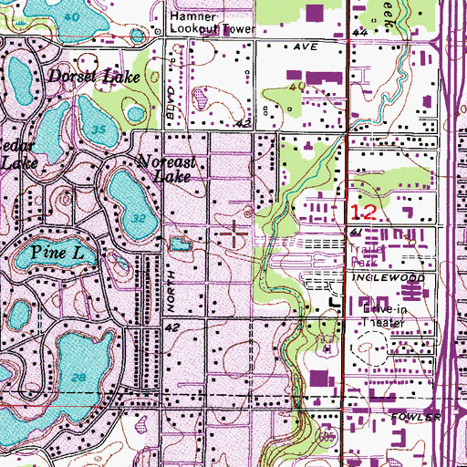 Topographic Map of Banner Oaks, FL