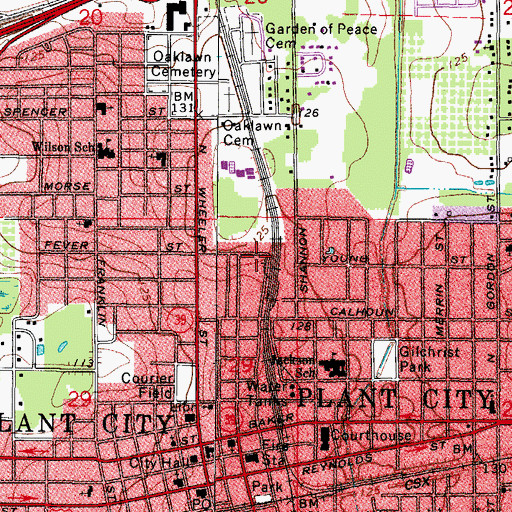 Topographic Map of Barlee, FL