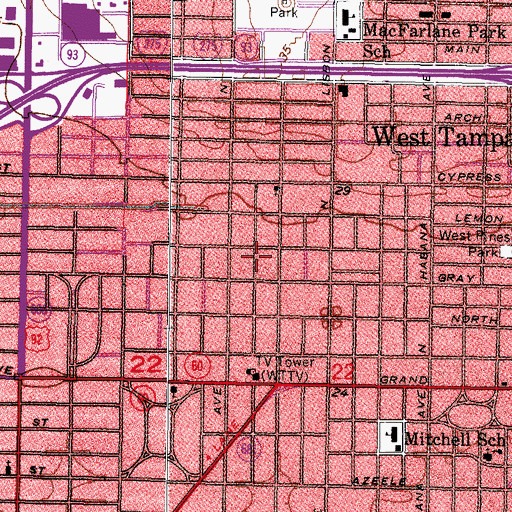 Topographic Map of Barmac, FL