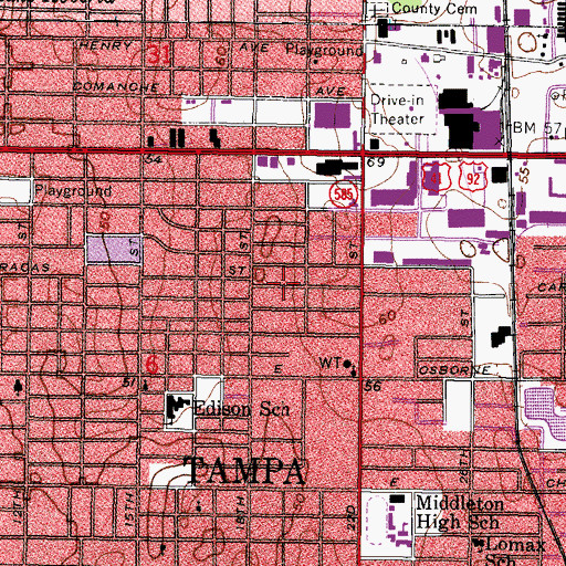 Topographic Map of Barnhart, FL