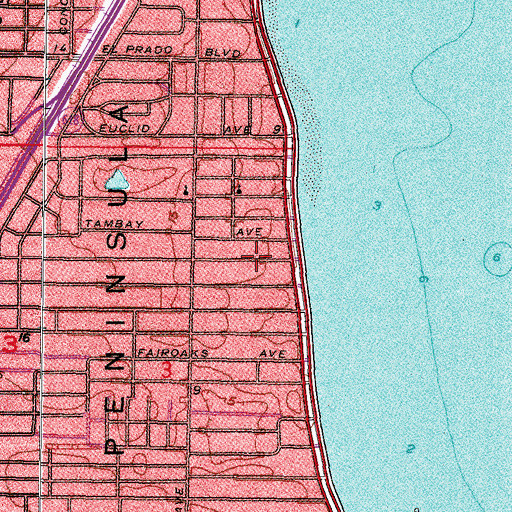 Topographic Map of Bay Bluff, FL