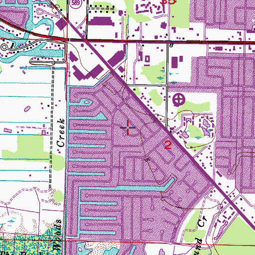 Topographic Map of Bay Crest Park, FL