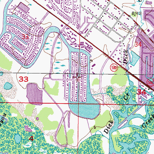 Topographic Map of Bay Port Colony, FL