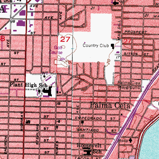 Topographic Map of Bay View Estates, FL