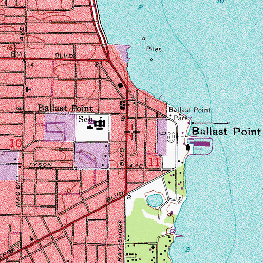 Topographic Map of Bayshore Haven, FL