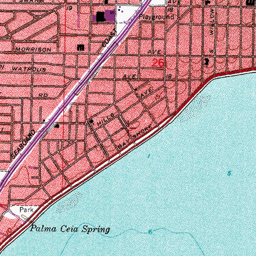Topographic Map of Bayshore Place, FL