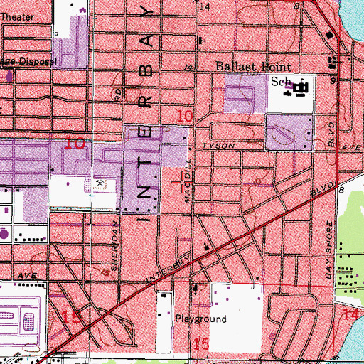 Topographic Map of Bayshore West, FL