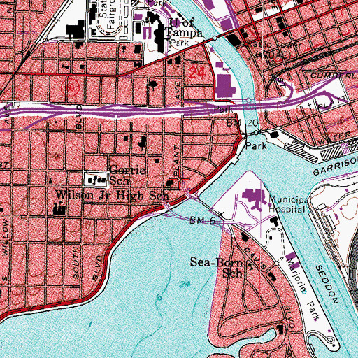 Topographic Map of Bayside, FL