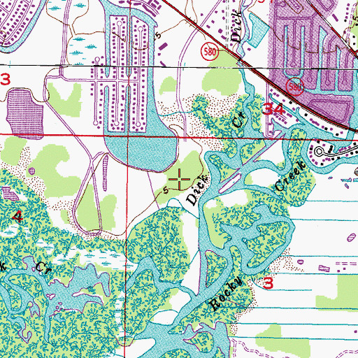 Topographic Map of Bayside East, FL