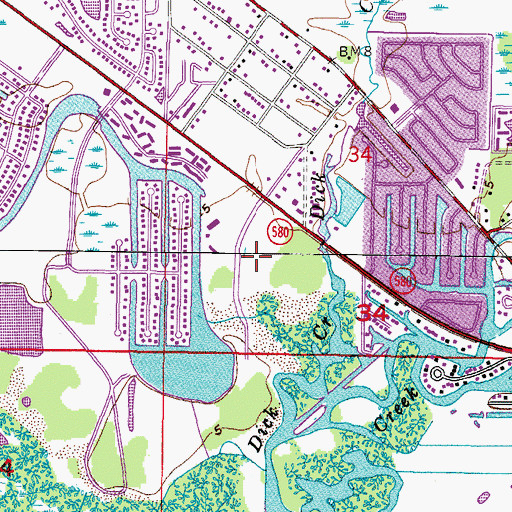 Topographic Map of Bayside Key, FL