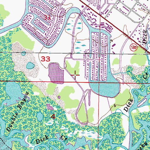 Topographic Map of Bayside Village, FL