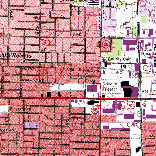 Topographic Map of Beacon Hill, FL