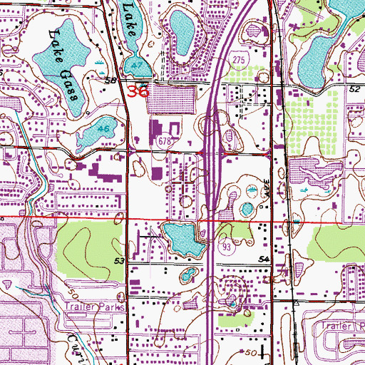 Topographic Map of Bearss Heights, FL