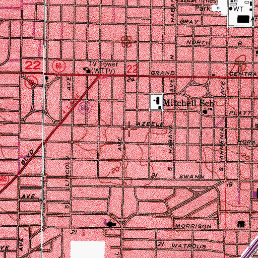 Topographic Map of Bel Wil, FL