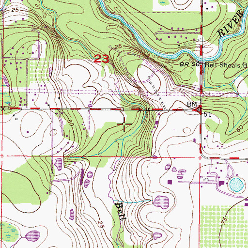 Topographic Map of Bell Creek Hammocks North, FL