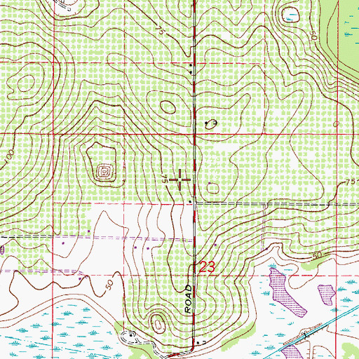 Topographic Map of Bella Farms, FL