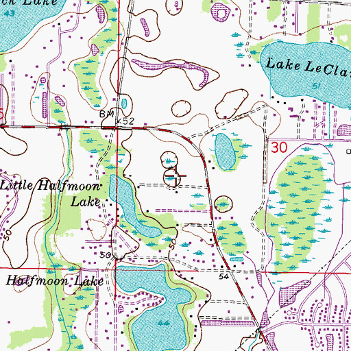 Topographic Map of Belle Glen, FL