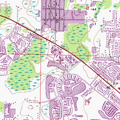Topographic Map of Bellefield Village, FL