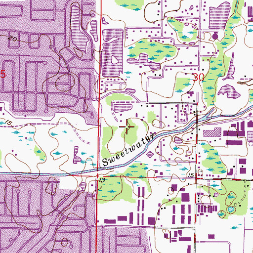 Topographic Map of Bellingham Oaks, FL