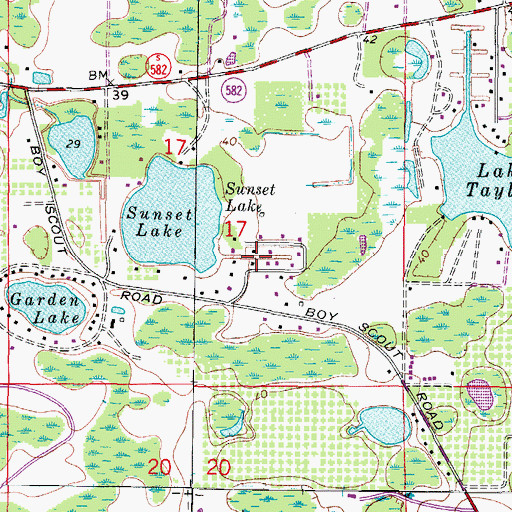 Topographic Map of Belmack Acres, FL