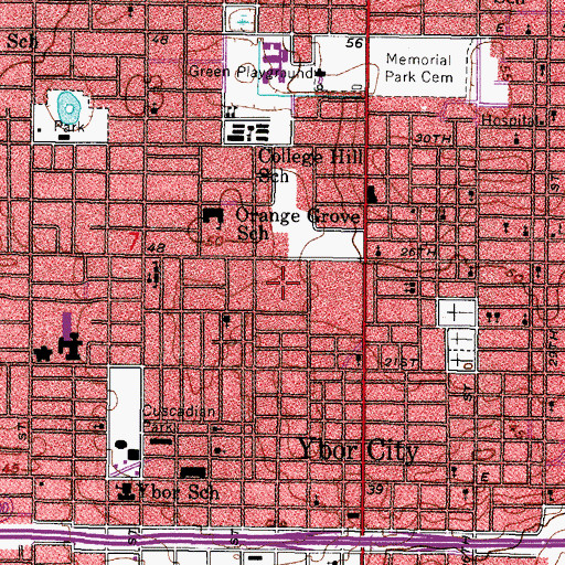 Topographic Map of Belmont Heights Estates, FL
