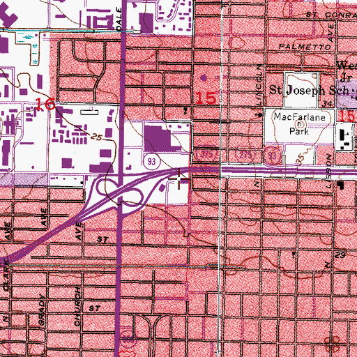 Topographic Map of Belvedere Acres, FL