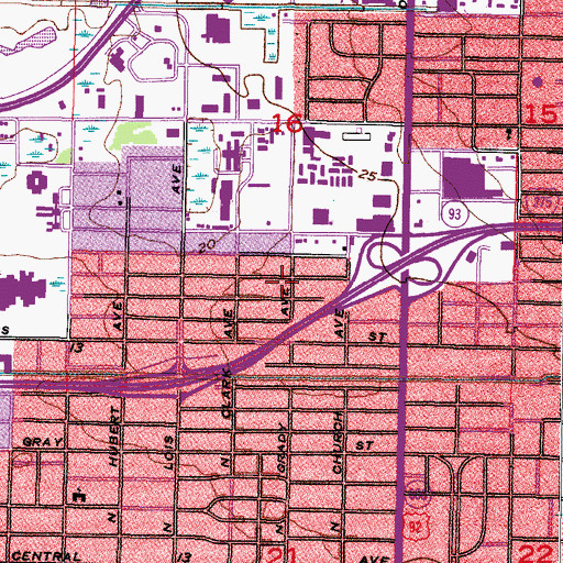 Topographic Map of Belvedere Park, FL