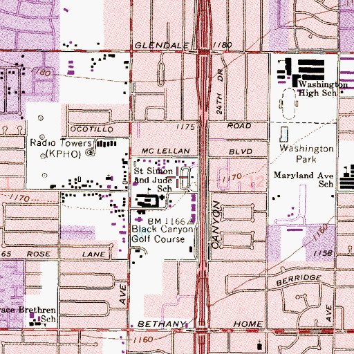 Topographic Map of Covered Wagon Mobile Home Park, AZ