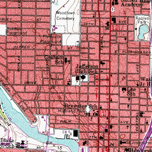 Topographic Map of Ben Hur, FL