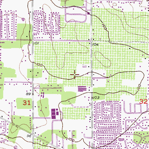 Topographic Map of Bent Tree Estates, FL