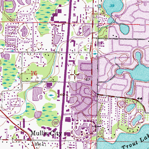 Topographic Map of Bent Tree Place, FL